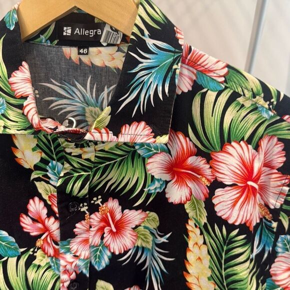 Men’s Allegra Hawaiian Floral Short Sleeve Men’s Button Down 46 Large - Picture 5 of 8